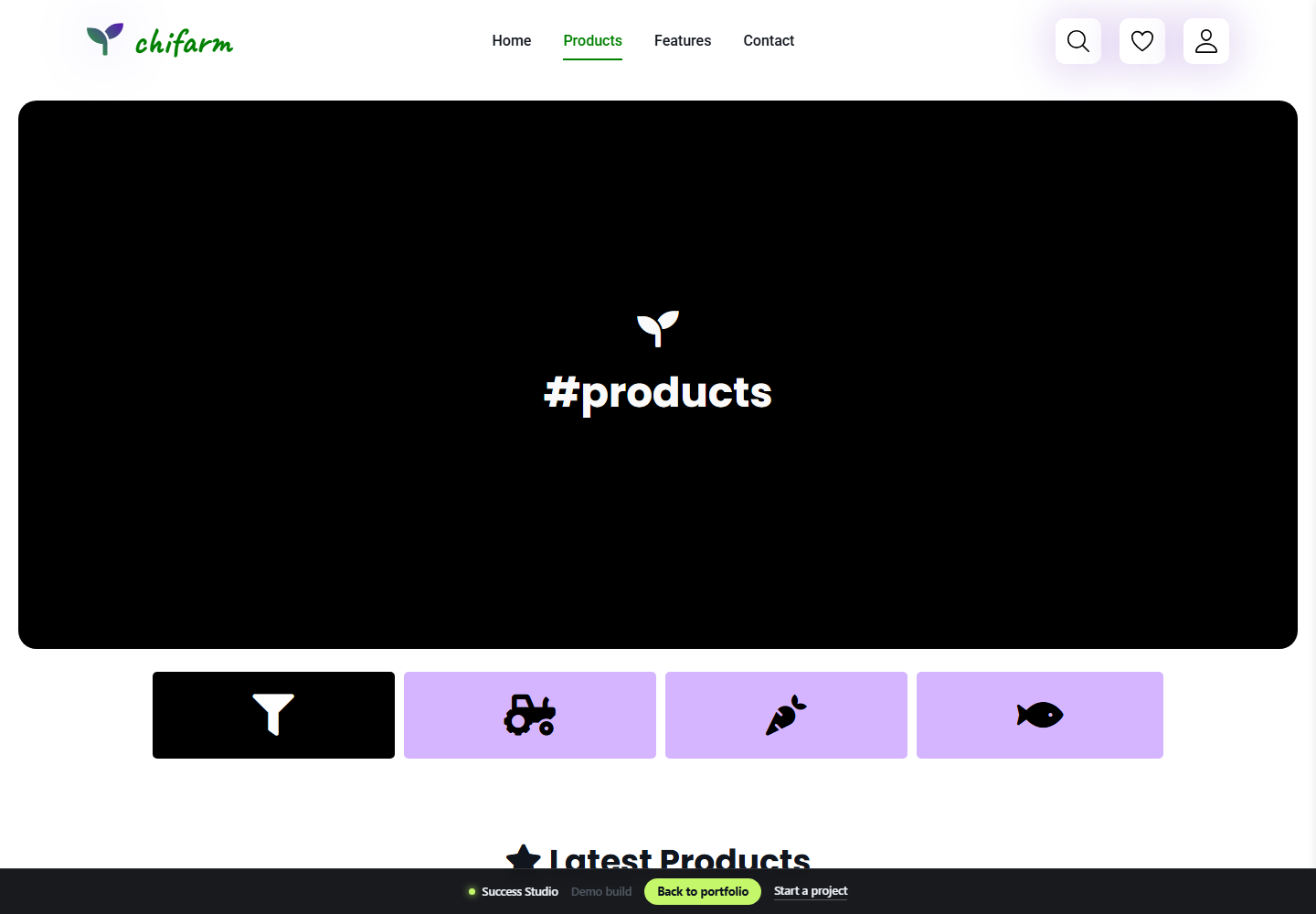 Chifarm product catalogue interface