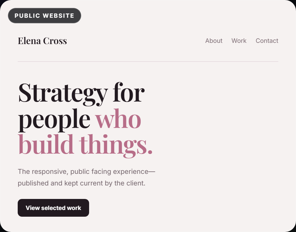 Responsive public client website